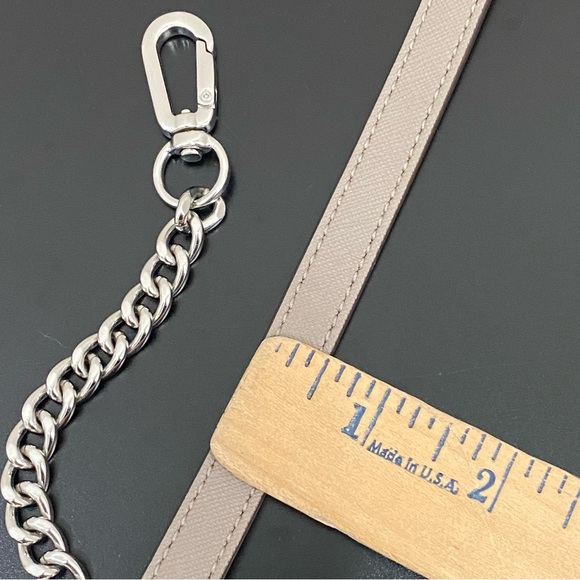 Saffiano Taupe Gray Chain & Leather Silver-tone 1/2” Replacement 45” Bag Strap - Picture 8 of 9